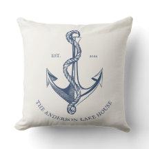 Vintages blaues Creme-Nautical-Ankermuster