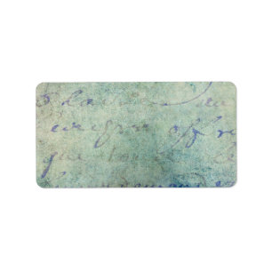 Vintages blaues französisches adressaufkleber