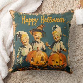 Vintages blaues Halloween-Kissen Kissen