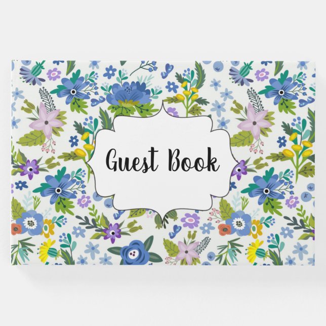 Vintages blaues Land Gästebuch (Vorderseite)