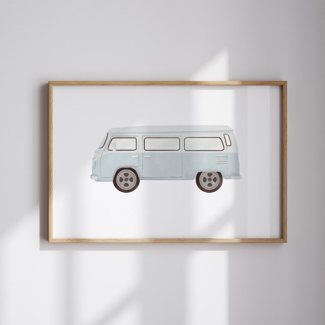 Vintages blaues Minivan-Poster Poster (Von Creator hochgeladen)