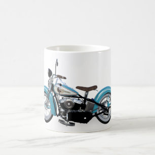 Vintages Blaues Motorrad Kaffeetasse