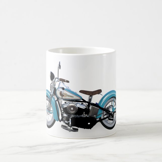 Vintages Blaues Motorrad Kaffeetasse (Mittel)