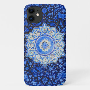 Vintages blaues Muster mit Blumenmandala Case-Mate iPhone Hülle