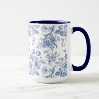 Vintages blaues Rose Blumenmuster