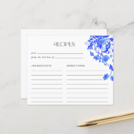 Vintages blaues Toile Floral Brautparty Rezepte