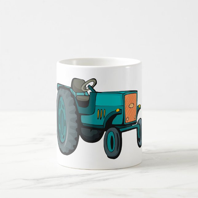 Vintages blaues Traktor Kaffeetasse (Von Creator hochgeladen)
