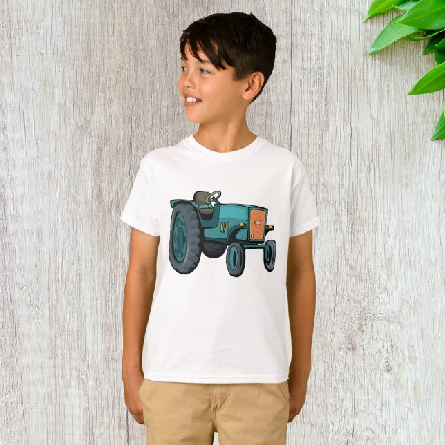 Vintages blaues Traktor T-Shirt (Von Creator hochgeladen)