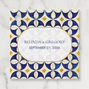 Vintages blaues und gelbes portugiesisches Muster Geschenkanhänger