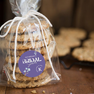 Vintages blaues Wasserfarben-Brautparty Runder Aufkleber