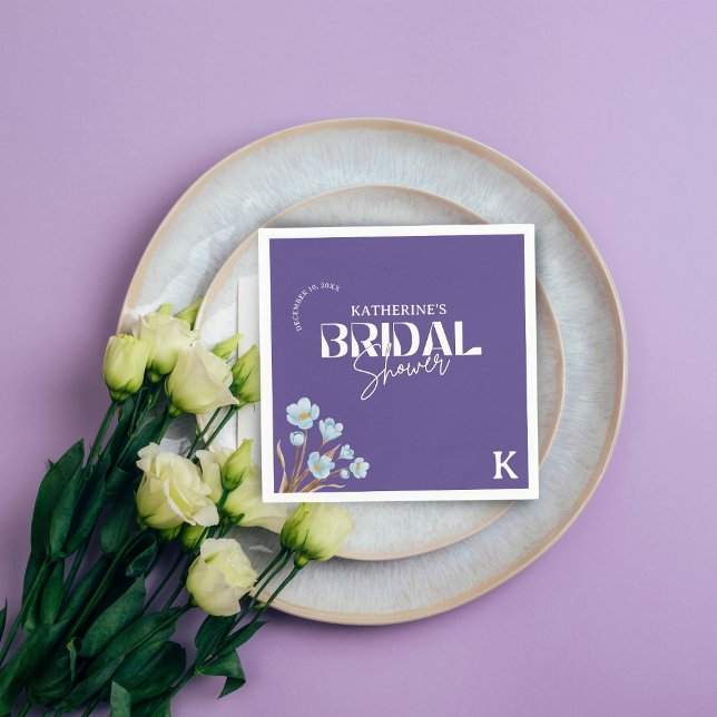 Vintages blaues Wasserfarben-Brautparty Serviette (Von Creator hochgeladen)