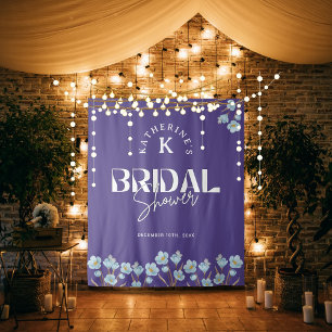 Vintages blaues Wasserfarben-Brautparty Wandteppich