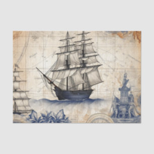 Vintages blaues Wasserzeichen Seidenpapier