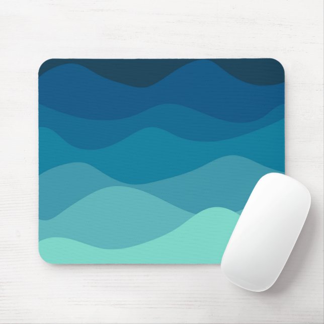 Vintages blaues Wavy-Muster Mousepad (Mit Mouse)