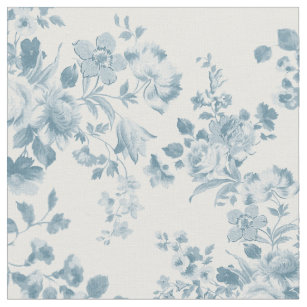 Vintages blaues weißes böhmisches elegantes Blumen Stoff