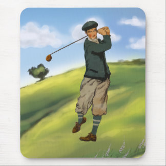 Vintages Blick Golfspieler-Golf Mousepad