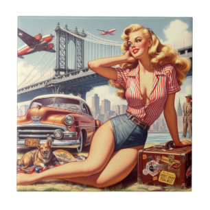 Vintages Blonde-Button Fliese