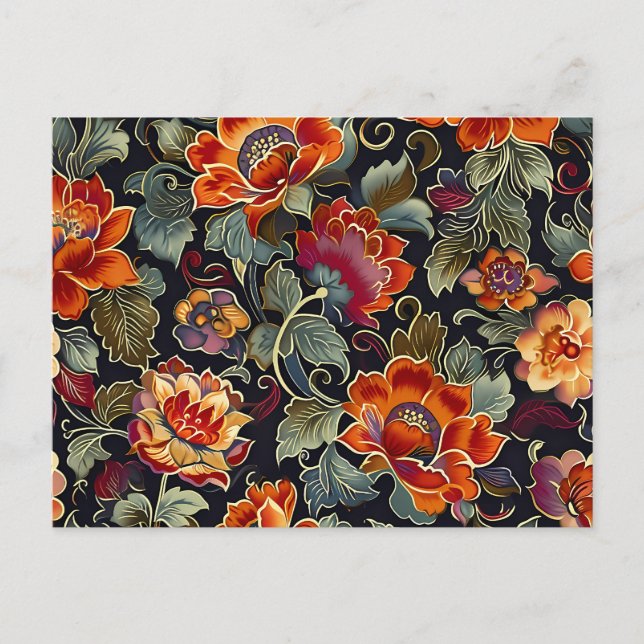 Vintages Bloom Elegante Gruß-Karte Feiertagspostkarte (Vorderseite)