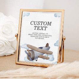 Vintages Blue Airplane Geburtstagspartei Benutzerz Poster