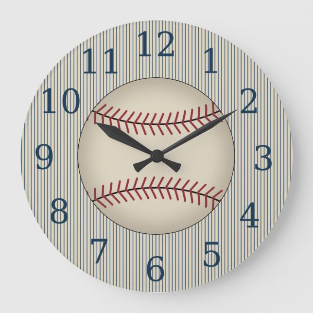 Vintages Blue Baseball Wall Clock-Geschenk Große Wanduhr (Vorderseite)