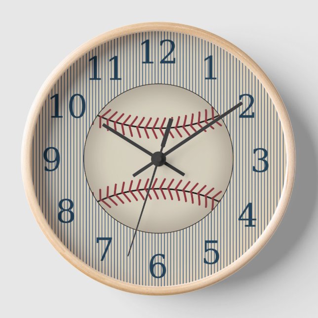 Vintages Blue Baseball Wall Clock-Geschenk Uhr (Vorderseite)