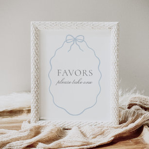 Vintages Blue Bow Boy Baby Shower Favorit Schild