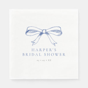 Vintages Blue Bow-Brautparty Serviette