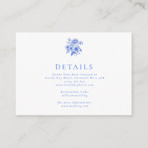 Vintages Blue Chinoiserie Blumenzwiebeln Begleitkarte