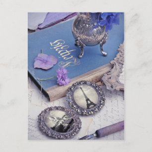 Vintages Blue Paris Foto Postkarte