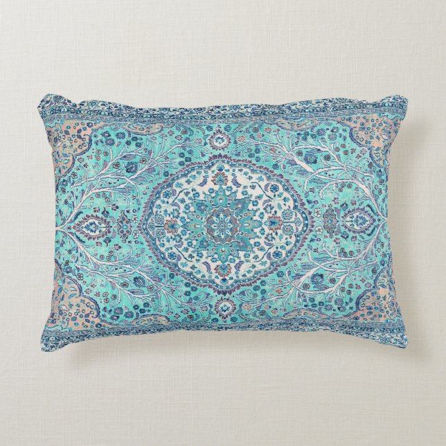 Vintages Blue Rug Muster Dekokissen (Vorderseite)