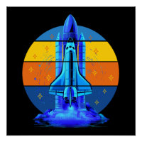 Vintages Blue Space Shuttle-Raumschiff