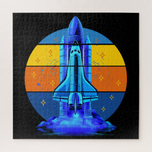 Vintages Blue Space Shuttle-Raumschiff Puzzle
