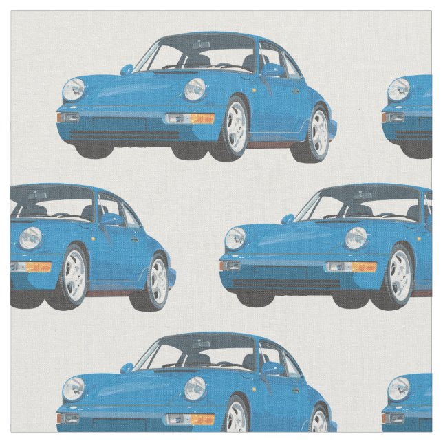 Vintages Blue Sports Car Fabric Stoff (Nahaufnahme)