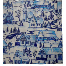 Vintages Blue Weihnachtsdorf