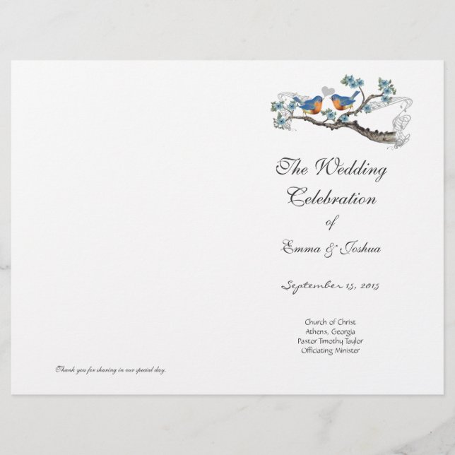 Vintages Bluebird-Programm (Vorderseite)