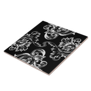 Vintages Blüh (weiß) Fliese