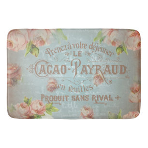 Vintages Blumen der shabbychic französischen Rose Badematte