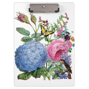 Vintages Blumen-Klipp-Brett Klemmbrett
