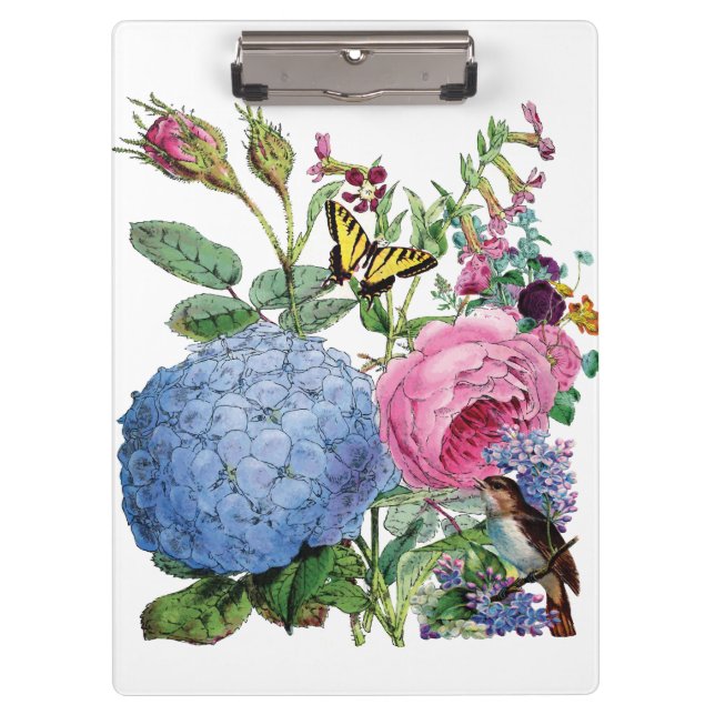 Vintages Blumen-Klipp-Brett Klemmbrett (Vorderseite)