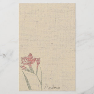 Vintages Blumen-Leinen-Briefpapier Briefpapier