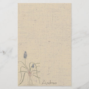 Vintages Blumen-Leinen-Briefpapier Briefpapier