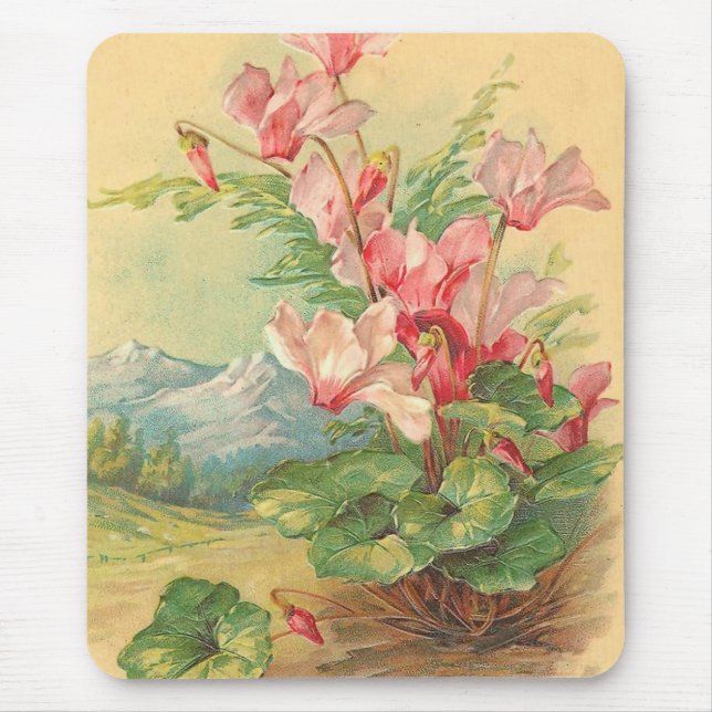 Vintages Blumen Mousepad (Vorne)