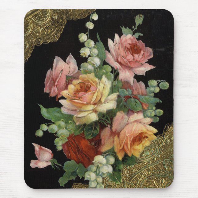 Vintages Blumen Mousepad (Vorne)