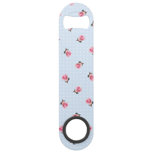 Vintages Blumen- und Punkte Speed Flaschenöffner (Vorderseite)