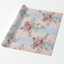 Vintages Blumen- und Streifen-Verpackungs-Papier