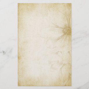 Vintages Blumenanmerkungs-Papier Briefpapier