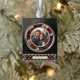 Vintages Blumenbanner Weihnachtsschmuck Banner-Ornament Silber