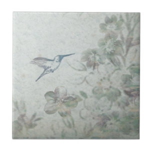 Vintages Blumenblau Fliese