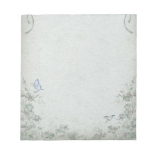Vintages Blumenblau Notizblock
