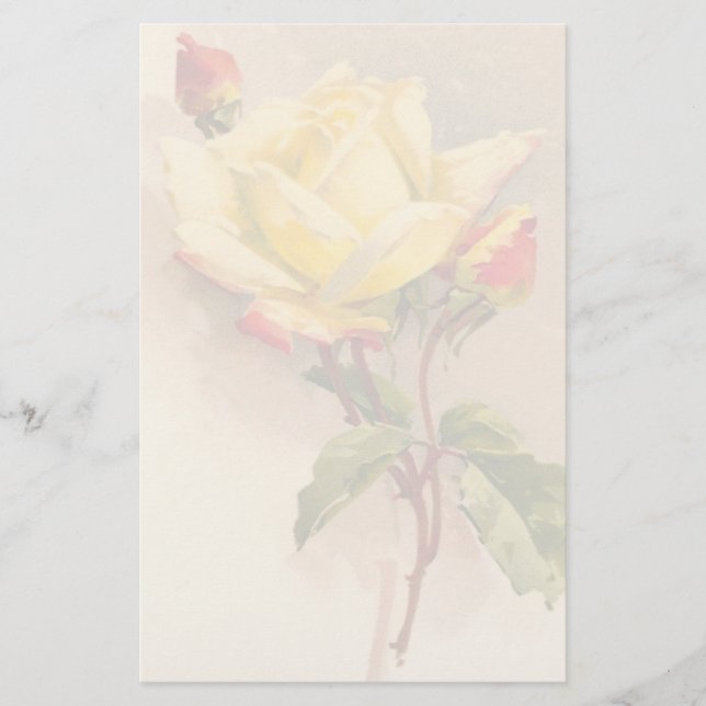 Vintages Blumenbriefpapier Briefpapier (Vorderseite)